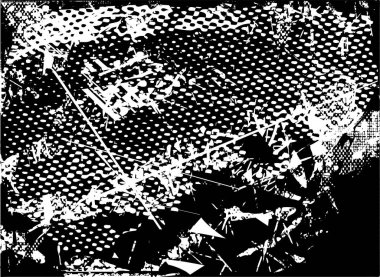 Çizik ve çiziklerle dolu siyah beyaz bir arka plan. Soyut vektör illüstrasyonu.