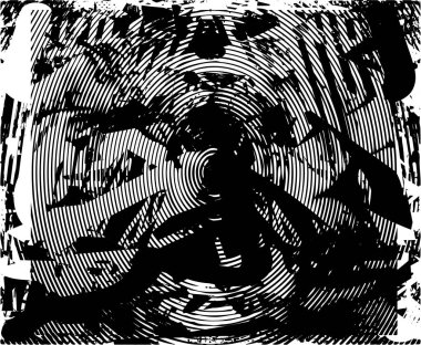 Çizik ve çiziklerle dolu siyah beyaz bir arka plan. Soyut vektör illüstrasyonu.