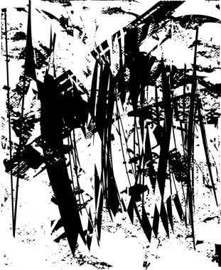 Çizik ve çiziklerle dolu siyah beyaz bir arka plan. Soyut vektör illüstrasyonu.