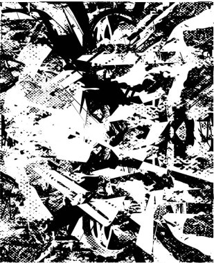 Çizik ve çiziklerle dolu siyah beyaz bir arka plan. Soyut vektör illüstrasyonu.