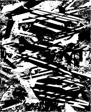 Çizik ve çiziklerle dolu siyah beyaz bir arka plan. Soyut vektör illüstrasyonu.