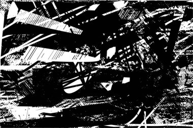 Çizik ve çiziklerle dolu siyah beyaz bir arka plan. Soyut vektör illüstrasyonu.