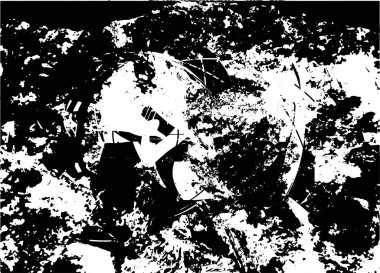 Çizik ve çiziklerle dolu siyah beyaz bir arka plan. Soyut vektör illüstrasyonu.