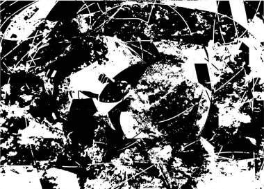 Çizik ve çiziklerle dolu siyah beyaz bir arka plan. Soyut vektör illüstrasyonu.