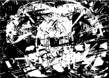 Çizik ve çiziklerle dolu siyah beyaz bir arka plan. Soyut vektör illüstrasyonu.