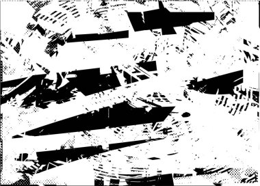 Çizik ve çiziklerle dolu siyah beyaz bir arka plan. Soyut vektör illüstrasyonu.