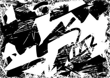 Çizik ve çiziklerle dolu siyah beyaz bir arka plan. Soyut vektör illüstrasyonu.