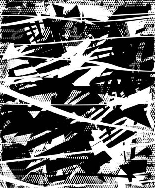 Çizik ve çiziklerle dolu siyah beyaz bir arka plan. Soyut vektör illüstrasyonu.