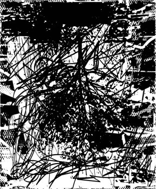 Çizik ve çiziklerle dolu siyah beyaz bir arka plan. Soyut vektör illüstrasyonu.