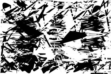 Çizik ve çiziklerle dolu siyah beyaz bir arka plan. Soyut vektör illüstrasyonu.