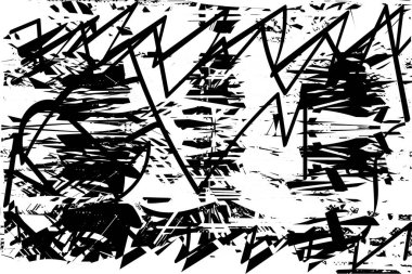 Çizik ve çiziklerle dolu siyah beyaz bir arka plan. Soyut vektör illüstrasyonu.