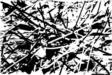 Çizik ve çiziklerle dolu siyah beyaz bir arka plan. Soyut vektör illüstrasyonu.