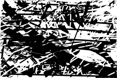 Çizik ve çiziklerle dolu siyah beyaz bir arka plan. Soyut vektör illüstrasyonu.