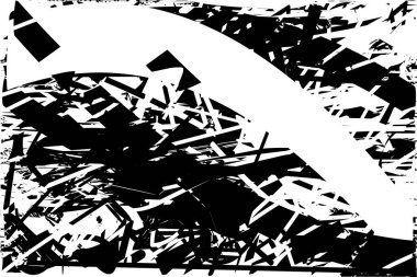 Çizik ve çiziklerle dolu siyah beyaz bir arka plan. Soyut vektör illüstrasyonu.