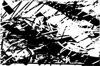 Çizik ve çiziklerle dolu siyah beyaz bir arka plan. Soyut vektör illüstrasyonu.