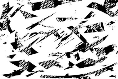 Çizik ve çiziklerle dolu siyah beyaz bir arka plan. Soyut vektör illüstrasyonu.