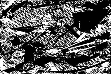 Çizik ve çiziklerle dolu siyah beyaz bir arka plan. Soyut vektör illüstrasyonu.