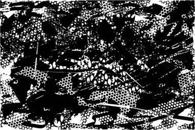 Çizik ve çiziklerle dolu siyah beyaz bir arka plan. Soyut vektör illüstrasyonu.