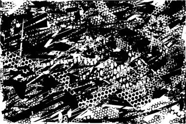 Çizik ve çiziklerle dolu siyah beyaz bir arka plan. Soyut vektör illüstrasyonu.