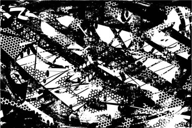 Çizik ve çiziklerle dolu siyah beyaz bir arka plan. Soyut vektör illüstrasyonu.