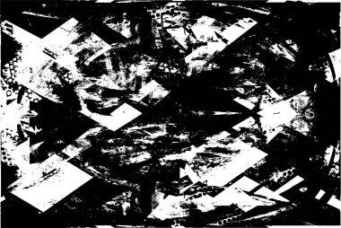 Çizik ve çiziklerle dolu siyah beyaz bir arka plan. Soyut vektör illüstrasyonu.