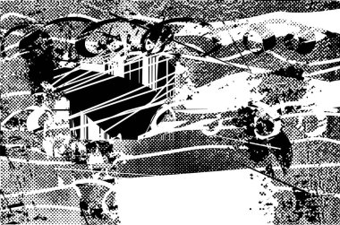 Çizik ve çiziklerle dolu siyah beyaz bir arka plan. Soyut vektör illüstrasyonu.