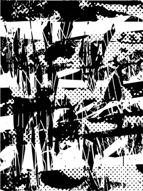 Çizik ve çiziklerle dolu siyah beyaz bir arka plan. Soyut vektör illüstrasyonu.