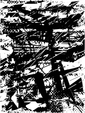 Çizik ve çiziklerle dolu siyah beyaz bir arka plan. Soyut vektör illüstrasyonu.