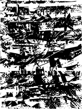 Çizik ve çiziklerle dolu siyah beyaz bir arka plan. Soyut vektör illüstrasyonu.