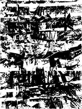 Çizik ve çiziklerle dolu siyah beyaz bir arka plan. Soyut vektör illüstrasyonu.