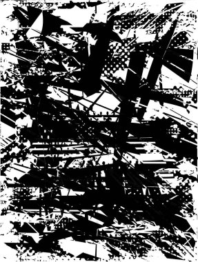 Çizik ve çiziklerle dolu siyah beyaz bir arka plan. Soyut vektör illüstrasyonu.