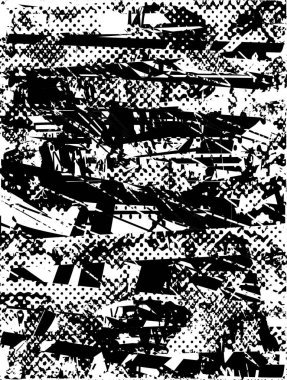 Çizik ve çiziklerle dolu siyah beyaz bir arka plan. Soyut vektör illüstrasyonu.