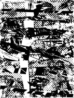 Çizik ve çiziklerle dolu siyah beyaz bir arka plan. Soyut vektör illüstrasyonu.