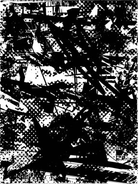 Çizik ve çiziklerle dolu siyah beyaz bir arka plan. Soyut vektör illüstrasyonu.