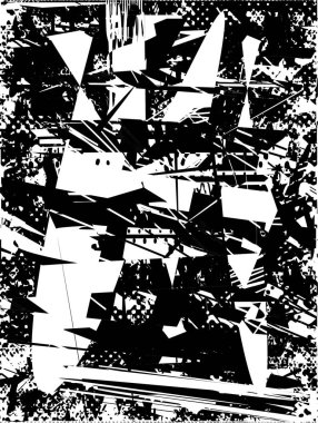 Çizik ve çiziklerle dolu siyah beyaz bir arka plan. Soyut vektör illüstrasyonu.