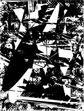 Çizik ve çiziklerle dolu siyah beyaz bir arka plan. Soyut vektör illüstrasyonu.