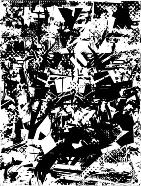 Çizik ve çiziklerle dolu siyah beyaz bir arka plan. Soyut vektör illüstrasyonu.