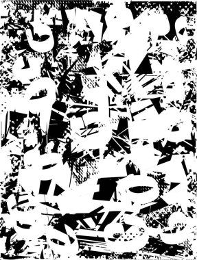 Çizik ve çiziklerle dolu siyah beyaz bir arka plan. Soyut vektör illüstrasyonu.