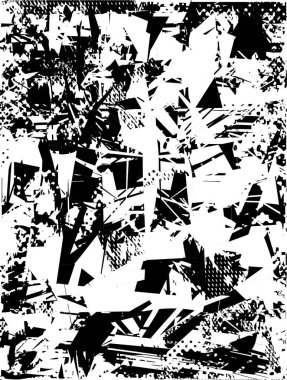 Çizik ve çiziklerle dolu siyah beyaz bir arka plan. Soyut vektör illüstrasyonu.