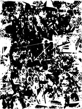 Çizik ve çiziklerle dolu siyah beyaz bir arka plan. Soyut vektör illüstrasyonu.