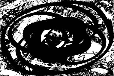 Çizik ve çiziklerle dolu siyah beyaz bir arka plan. Soyut vektör illüstrasyonu.