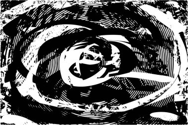 Çizik ve çiziklerle dolu siyah beyaz bir arka plan. Soyut vektör illüstrasyonu.