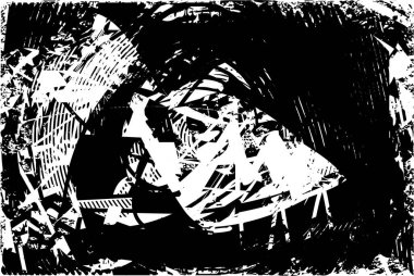 Çizik ve çiziklerle dolu siyah beyaz bir arka plan. Soyut vektör illüstrasyonu.