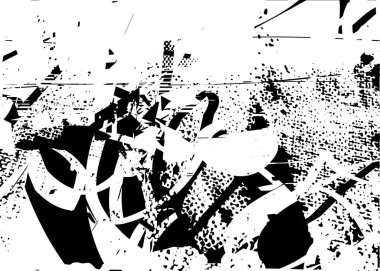 Çizik ve çiziklerle dolu siyah beyaz bir arka plan. Soyut vektör illüstrasyonu.