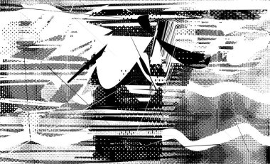 Çizik ve çiziklerle dolu siyah beyaz bir arka plan. Soyut vektör illüstrasyonu.