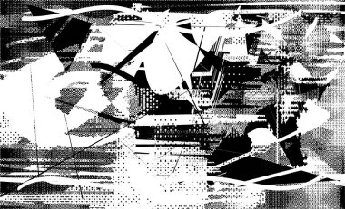 Çizik ve çiziklerle dolu siyah beyaz bir arka plan. Soyut vektör illüstrasyonu.