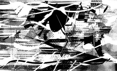 Çizik ve çiziklerle dolu siyah beyaz bir arka plan. Soyut vektör illüstrasyonu.