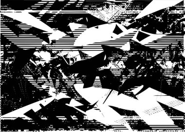 Çizik ve çiziklerle dolu siyah beyaz bir arka plan. Soyut vektör illüstrasyonu.