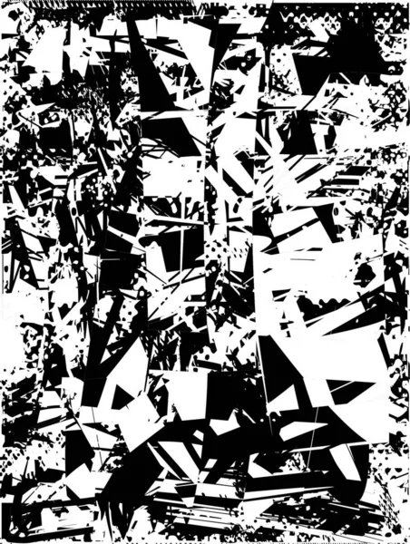 Çizik ve çiziklerle dolu siyah beyaz bir arka plan. Soyut vektör illüstrasyonu.