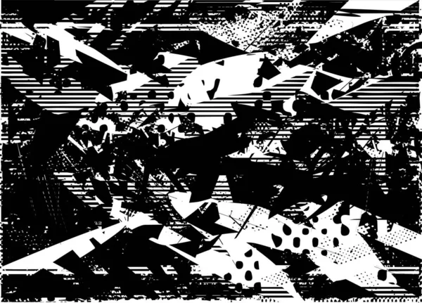 Çizik ve çiziklerle dolu siyah beyaz bir arka plan. Soyut vektör illüstrasyonu.